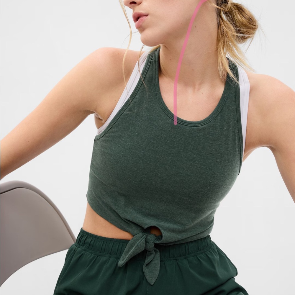 Gap Fit Black Tie Crop Top
